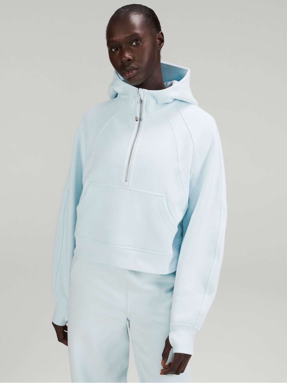 lululemon athletica Light Blue Half-Zip Hoodie